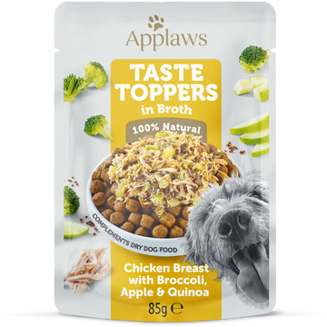 Applaws Taste Toppers Chicken Breast With Broccoli, Apple & Quinoa In Broth Pouch